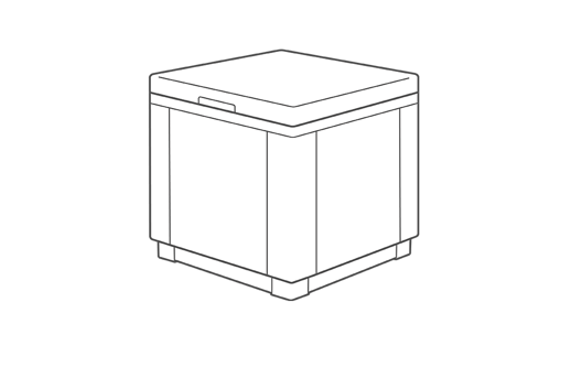 Cube Aufbewahrungstisch 42x42x39cm - Grau
